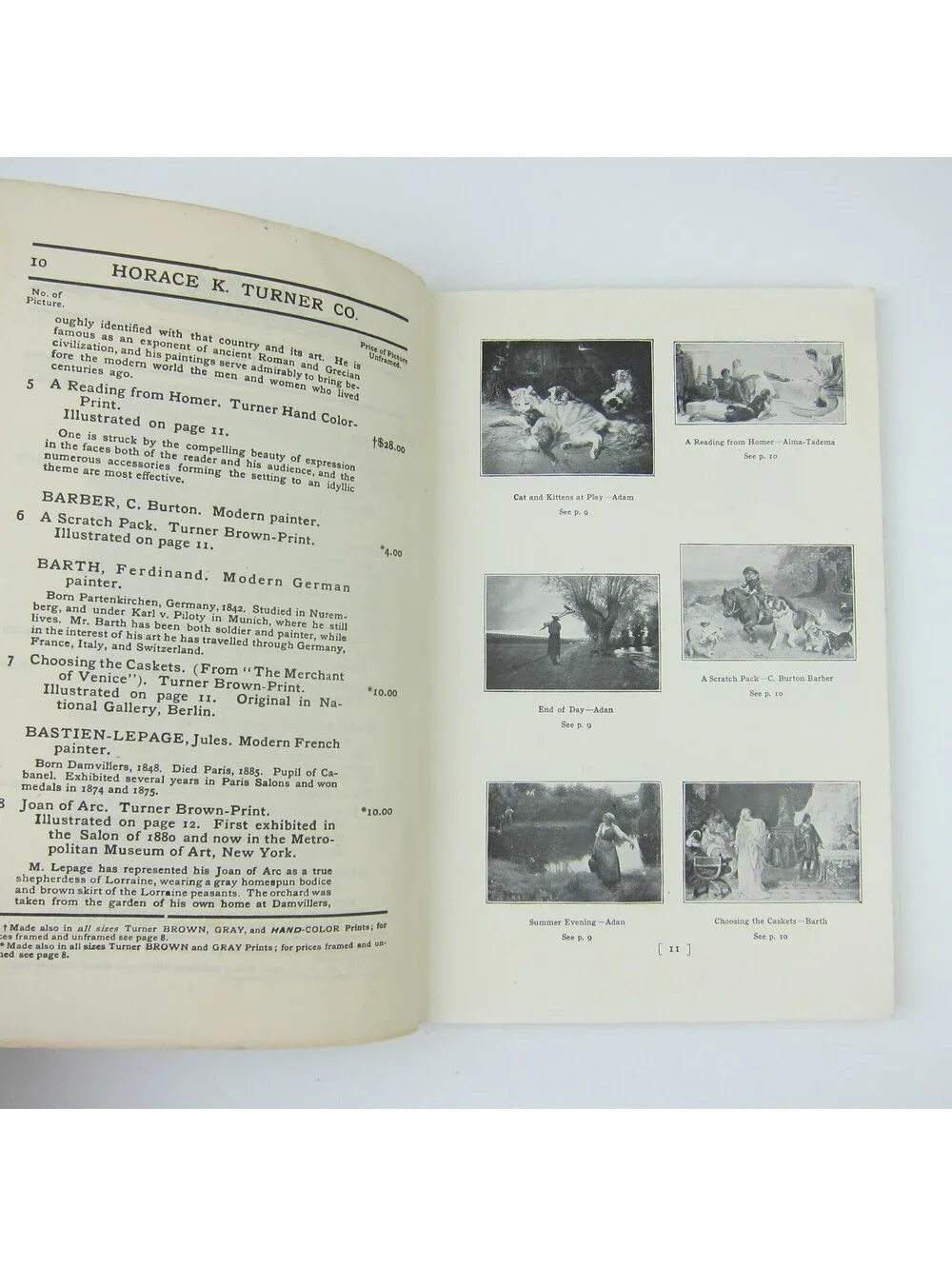 Art Exhibit Catalog 1907-1908 Horace K. Turner Co. Boston Massachusetts Antique